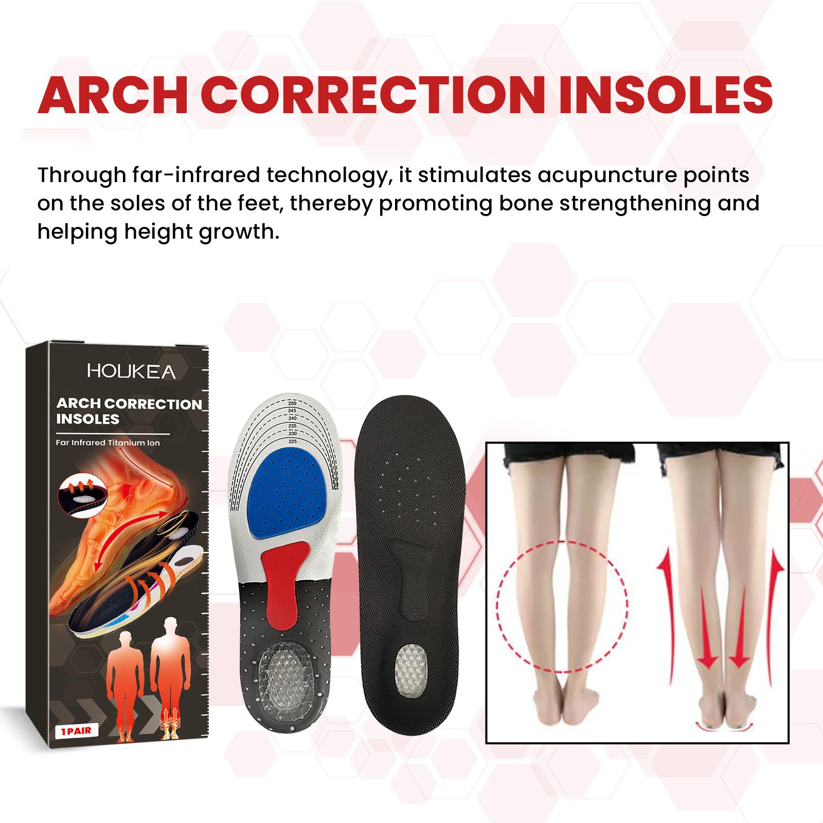 Houkea Foot Correction Insoles Arch Support Insoles Non-slip Wear-resistant Foot Posture Correction Insoles
