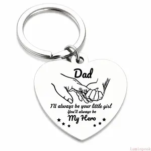 Father’s Day Gift - Dad Gifts from Daughter for Birthday Christmas Valentine’s Day, I'll Always Be Your Little Girl, You Will Always Be My Hero Daddy Keychain, Father Daughter Keyring
