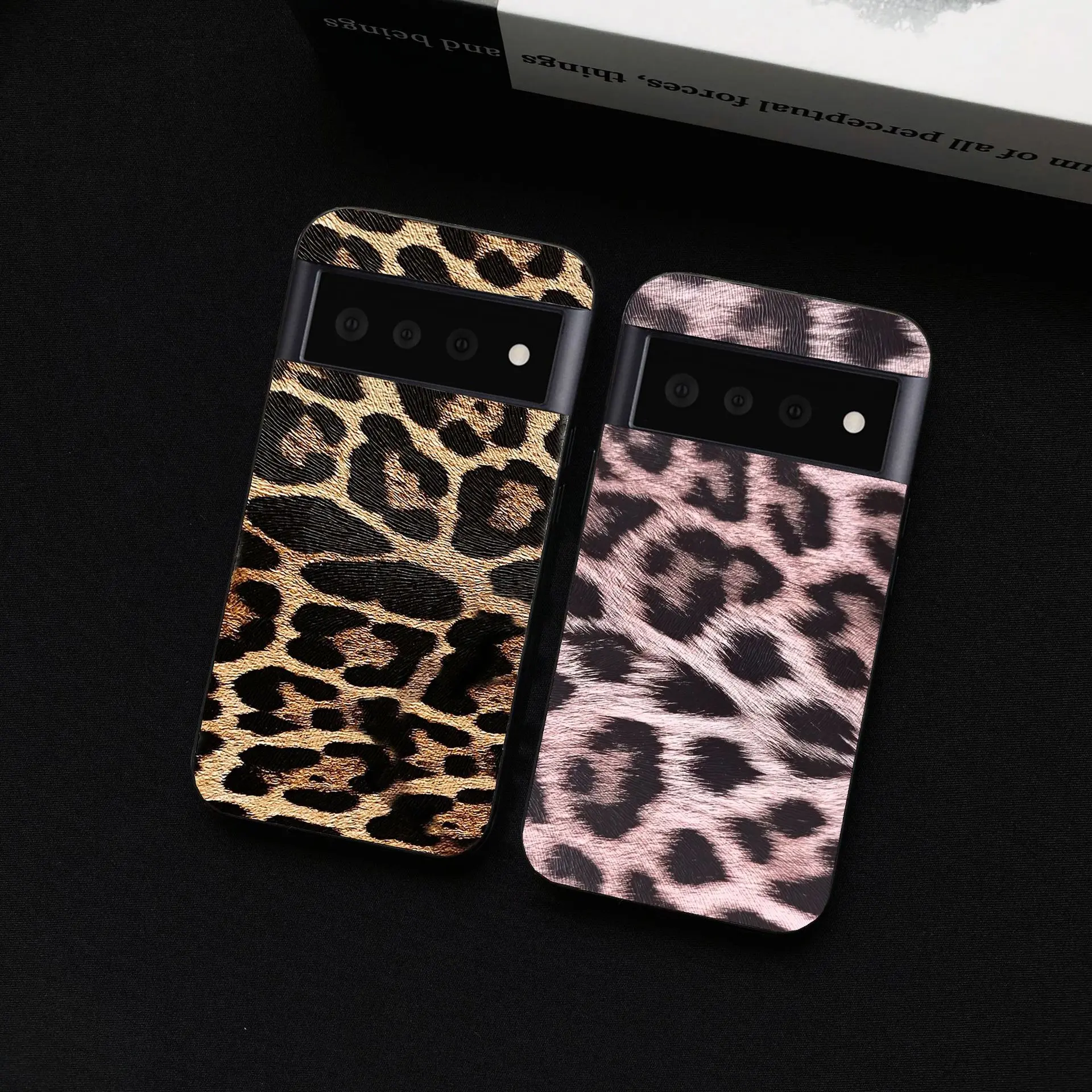 Compatible with Pixel 11 Pro XL, 10, 9, 8, 7, 6, Leopard Print Smooth Texture PU Leather Shockproof Phone Case HNZ0438