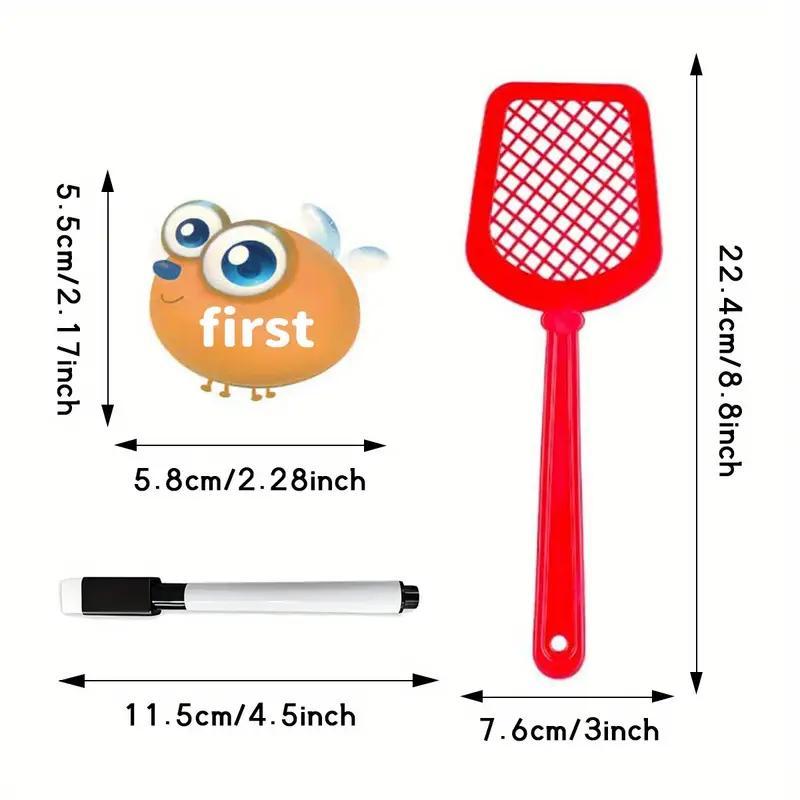 Sight Word Swat Game, 1 Set Phonic Toy, Language Toy, Interactive Brain Games, Visual Stimulation Cards, Bilingual Flash Cards