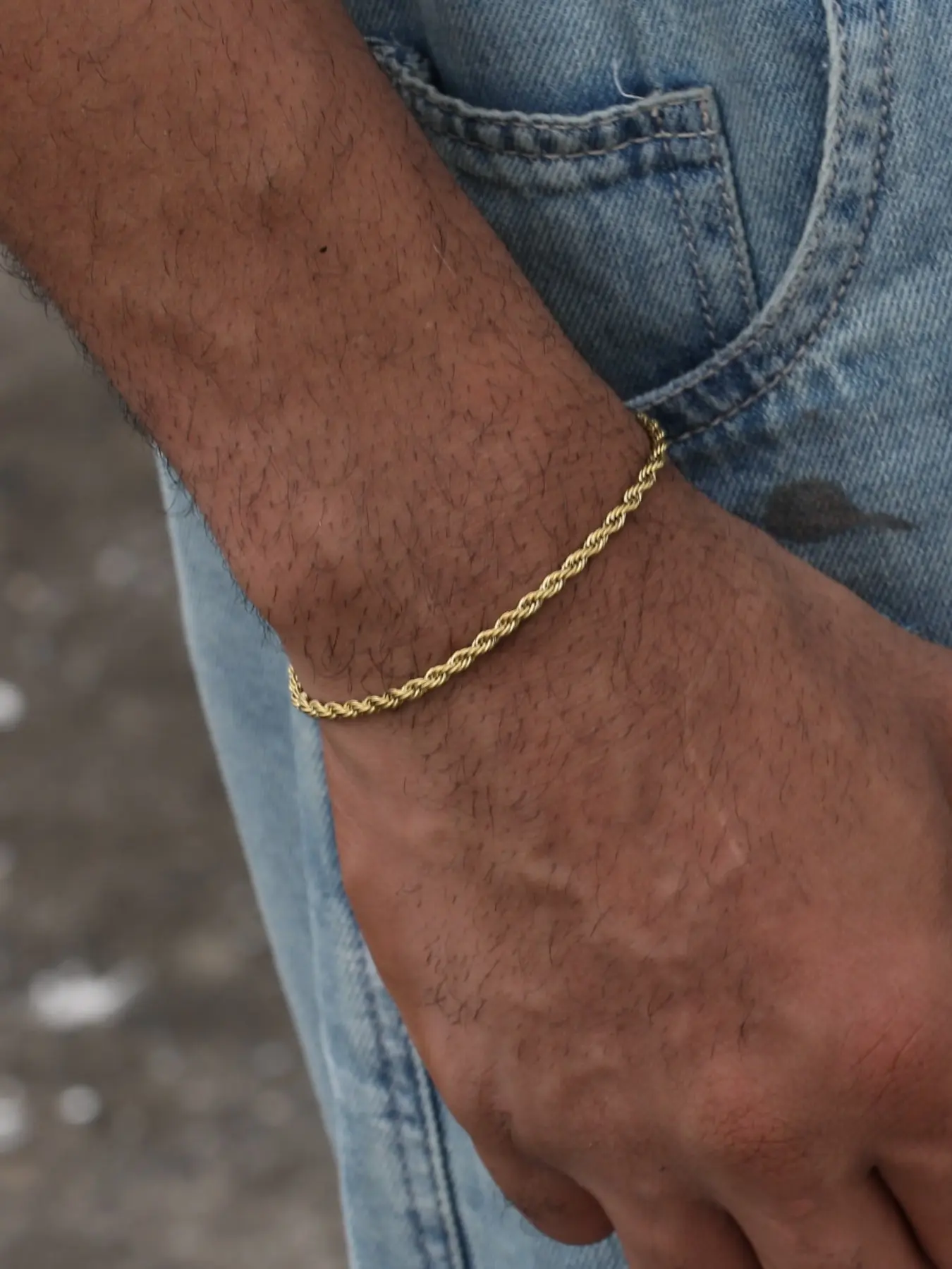 3mm Simple Gold Color Stainless Steel Twist Chain Hand Chain Bracelet For Men Hip Hop Jewelry Women Adjustable Fashion Bracelet Party Accessories