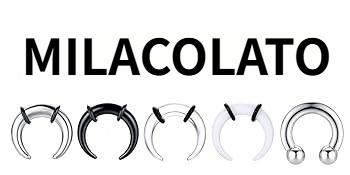 MILACOLATO 16G-6G Septum Pincher Tapers Rings Acrylic Stainless Steel Internally Threaded Spike Horseshoe Barbells Septum Pincher Nose Ear Cartilage Stretching Kit for Women Men