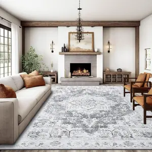 Luxury Vintage Patterned Velvet Carpet, Soft Comfortable Home Decor Rug, Living Room Sofa Mat, Bedroom Bedside Rug, Area Rug, Multi-Scene Use,merry Christmas、let it snow