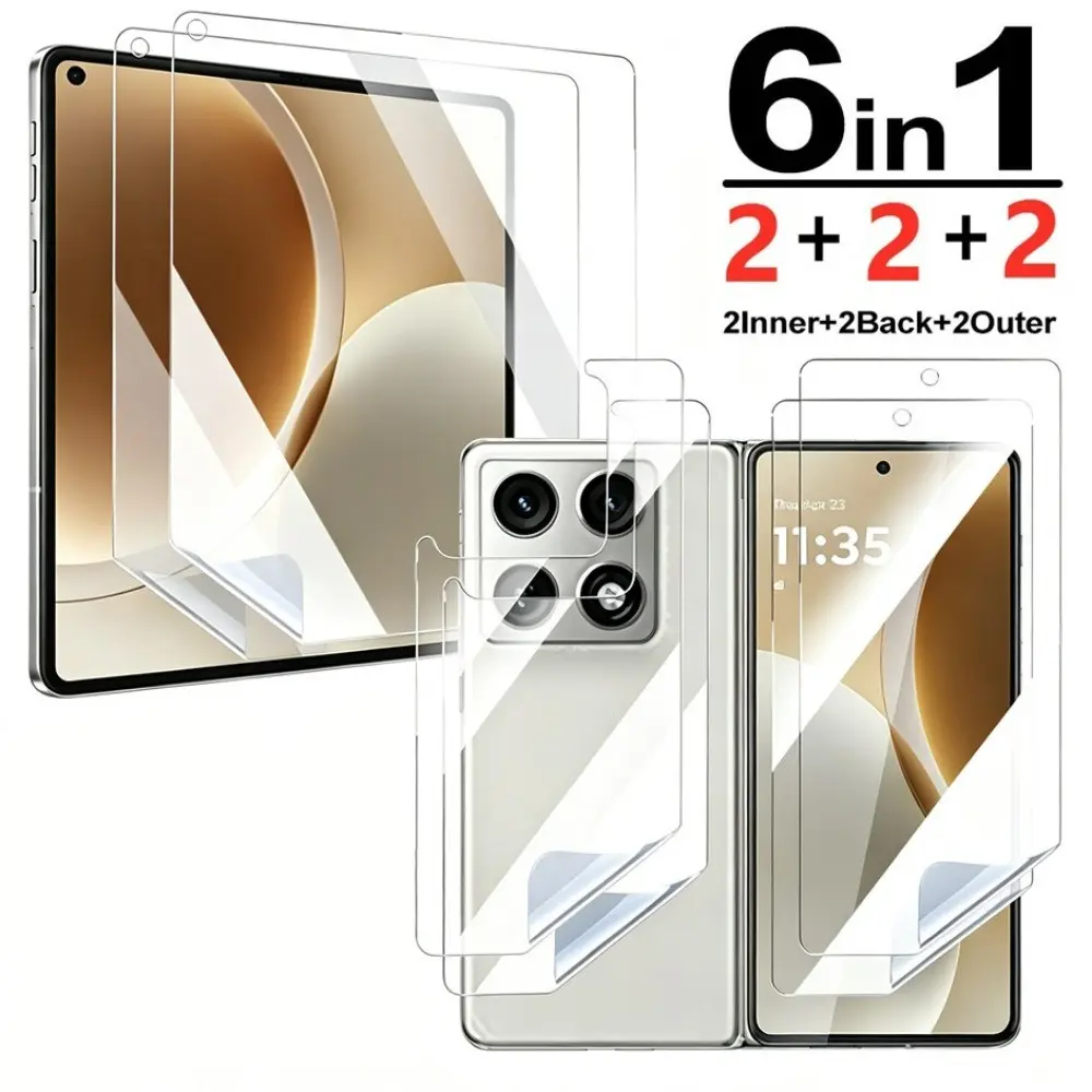 6in1 Inner+Outer+Back HD Hydrogel Film Suitable For Motorola Moto Razr Fold Full Coverage Screen Protector Film Touch Sensitive Phone Screen Protectors