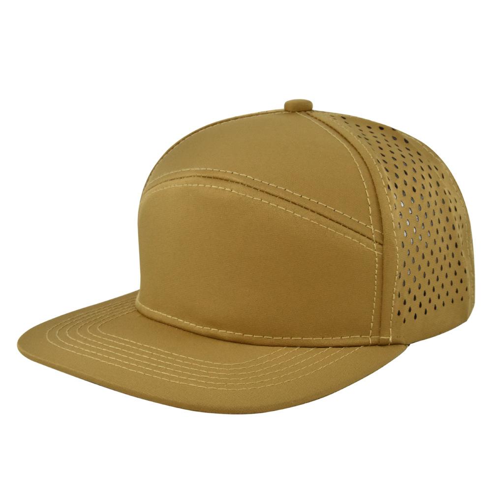 Cross-border 6-panel hard-brim flat cap adult mesh cap advertising hip-hop cap custom logo curved brim sunshade cap