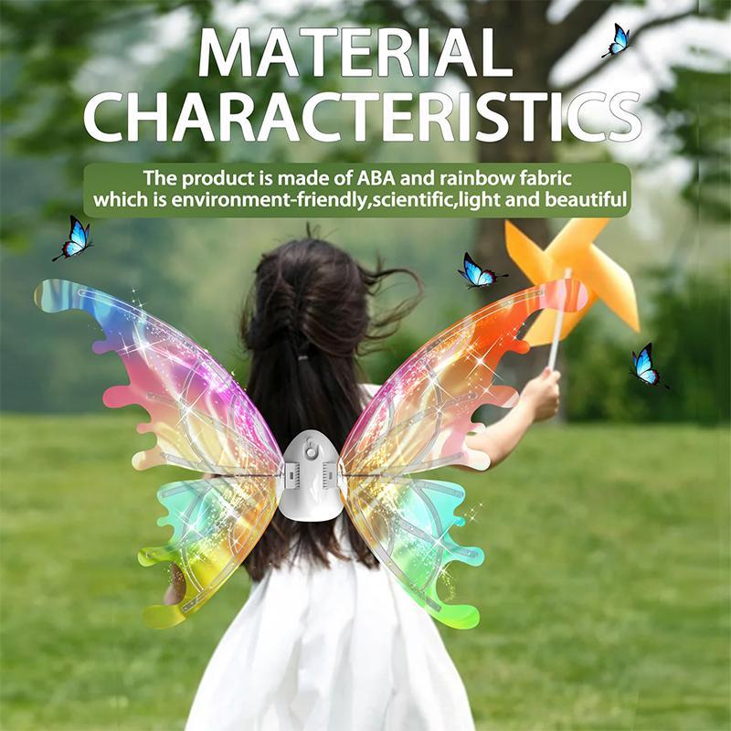 LED Light Up Butterfly Wings, 1 Count Battery Powered Colorful Glowing Butterfly Wings, Novelty Lighting for Party, Festival & Holiday, Butterfly Props, Party Supplies (Batteries Not Included)
