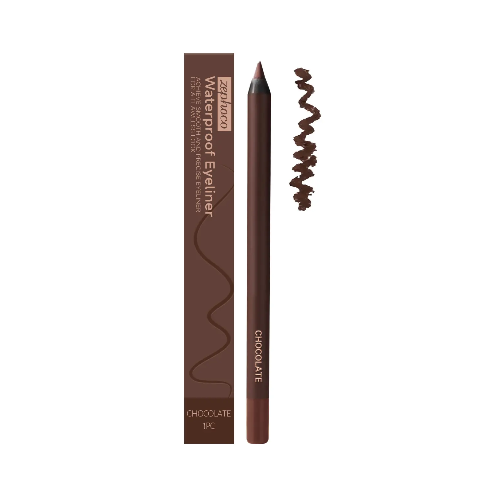 zephoco Chocolate-Colored Waterproof Eyeliner Pen For Eye Beauty, Waterproof And Non-Fading, Smooth And Flowing Eyeliner Gel Pen