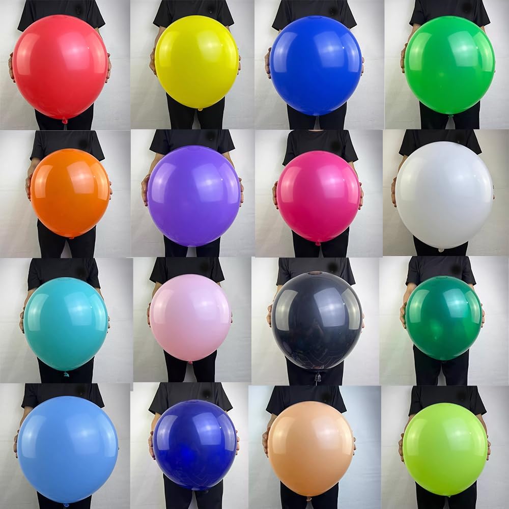 Colorful Latex Balloons, 5 inch, 10 inch, 18 inch, 30 count, 100 count, 200 count (Assorted Mixed Colors, 18-inch balloon 30 count)