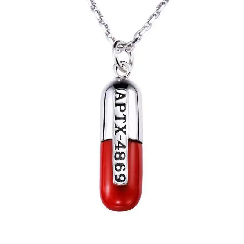 Detective Conan Haibara Ai Mouri Ran anime capsule necklace pendant jewelry 2-dimensional peripheral 925 silver jewelry gift