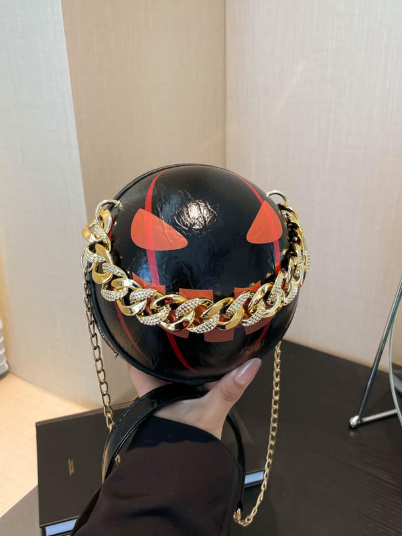 Women's Halloween Themed Pu Leather Crossbody Bag, Fashionable Pumpkin Design Shoulder Bag, Cute Accessories As Work Bag for Daily Use