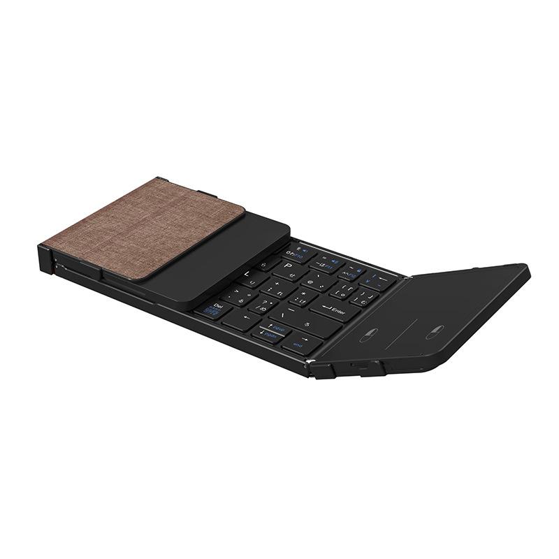 Suitable for iPad Samsung Phone Bluetooth Foldable Keyboard 70% off Business Leather Bluetooth Keyboard