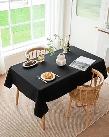 Table Cloth White 60x84 Inch Tablecloth for 6 Foot Rectangle Tables Outdoor Washable Wrinkle Free and Spillproof Polyester Tablecloth for Festival Camping Picnic Party Cover