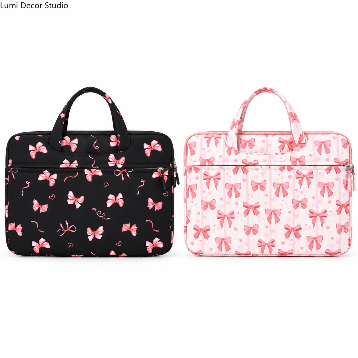 Bow Print Shockproof Fabric Laptop Sleeve - 13-15.6 in Notebook Carrying Case for Work, School (Sports & Outdoor Accessory)