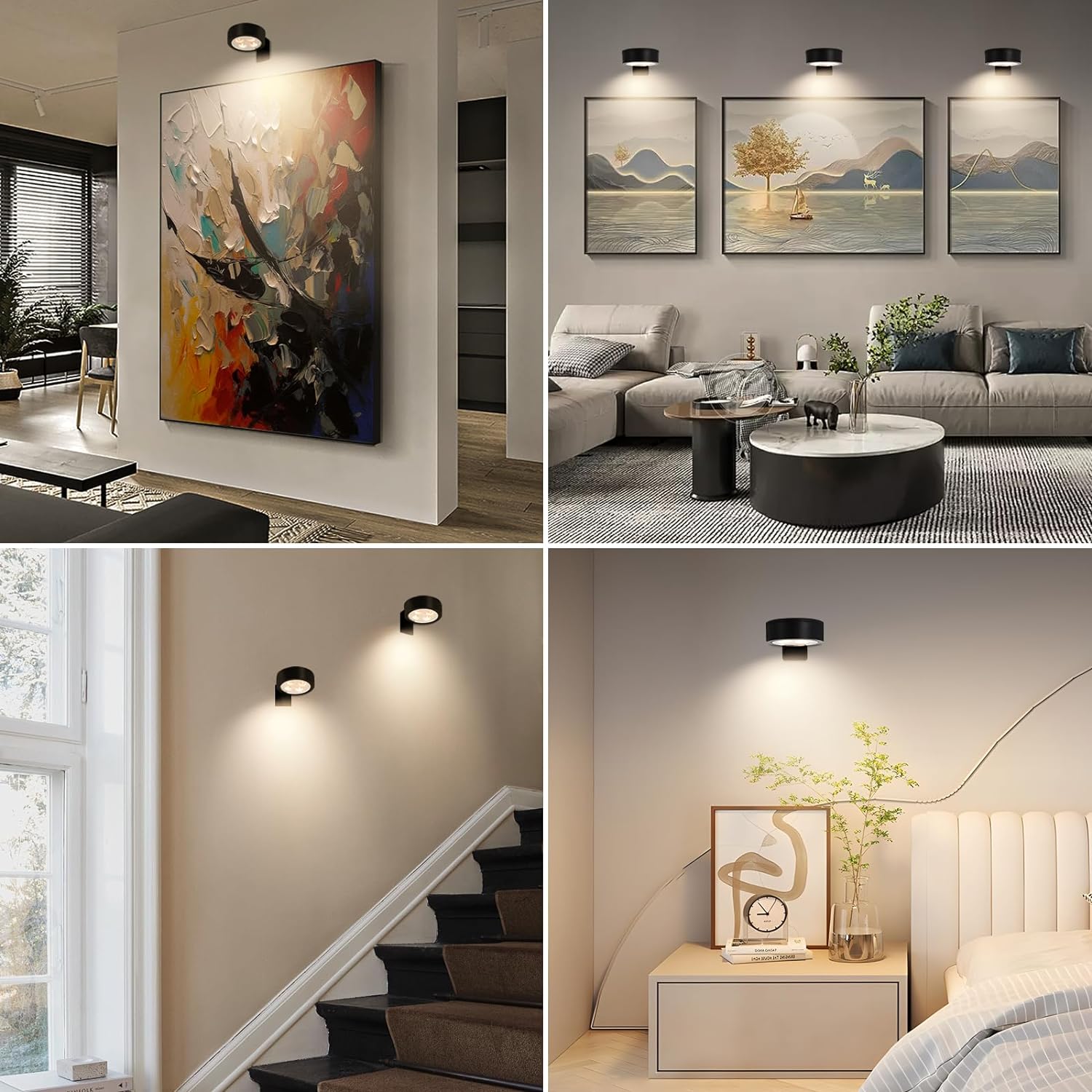 Wireless LED Wall Light Art Display Lamp, Remote Dimming and Timer, Light Dimmable, 3 Lighting Modes, Frame Art Portrait, Picture Frame Light, Ceiling Decorative Disk Lamp