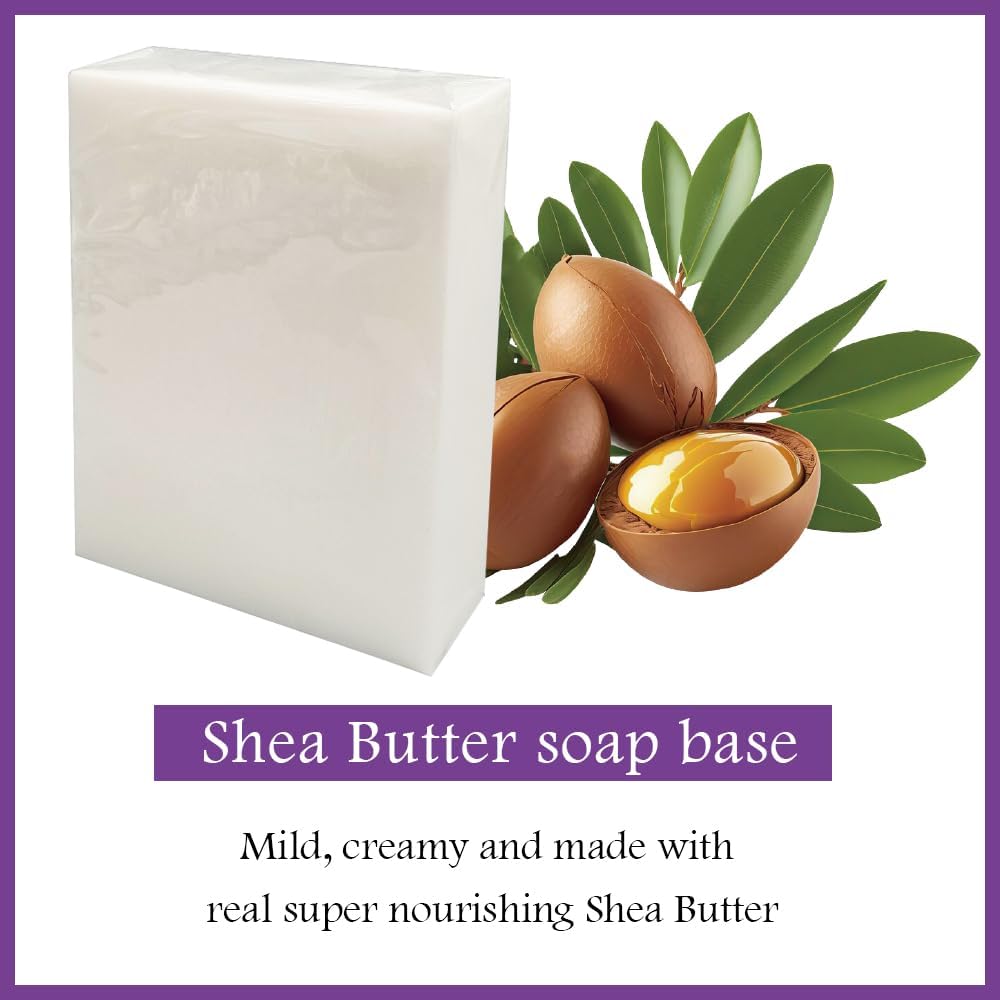 Organic Shea Butter Soap Base - 2 lbs - Easy Melt and Pour - Moisturizing - DIY Handcrafted Soap