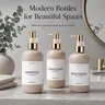 3-Piece Set 250ML Reusable Refillable Pump Bottles for Shampoo, Conditioner, Body Wash, Eco-Friendly Travel Essentials, Shampoo Conditioner Dispenser