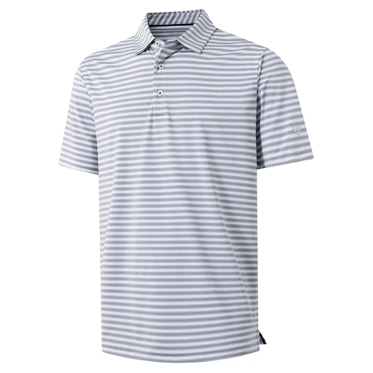 MAELREG Men's Fitted Short-Sleeve Collared Striped Golf Polo Shirt - UV Protection, Breathable, Dry Fit, Moisture-Wicking, Lightweight, 4-Way Stretch, Button-Front Performance Athletic Top for Golf, Daily Wear, Sporty Chic, Male, Mens Clothing, Smart Casu