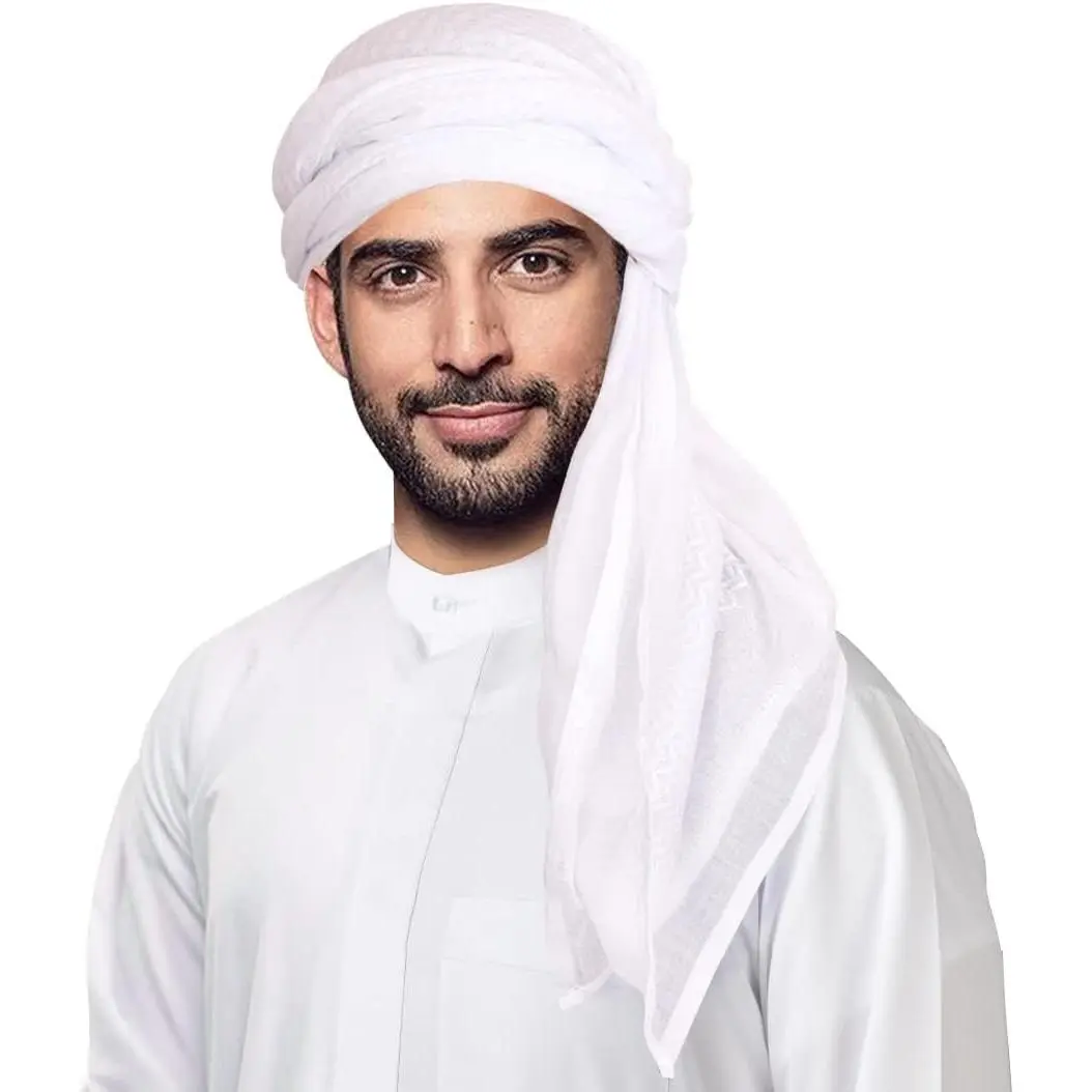 Men's Keffiyeh Arab Head Scarf - Sheikh Muslim Turban Saudi Dubai Headwear(Gift)