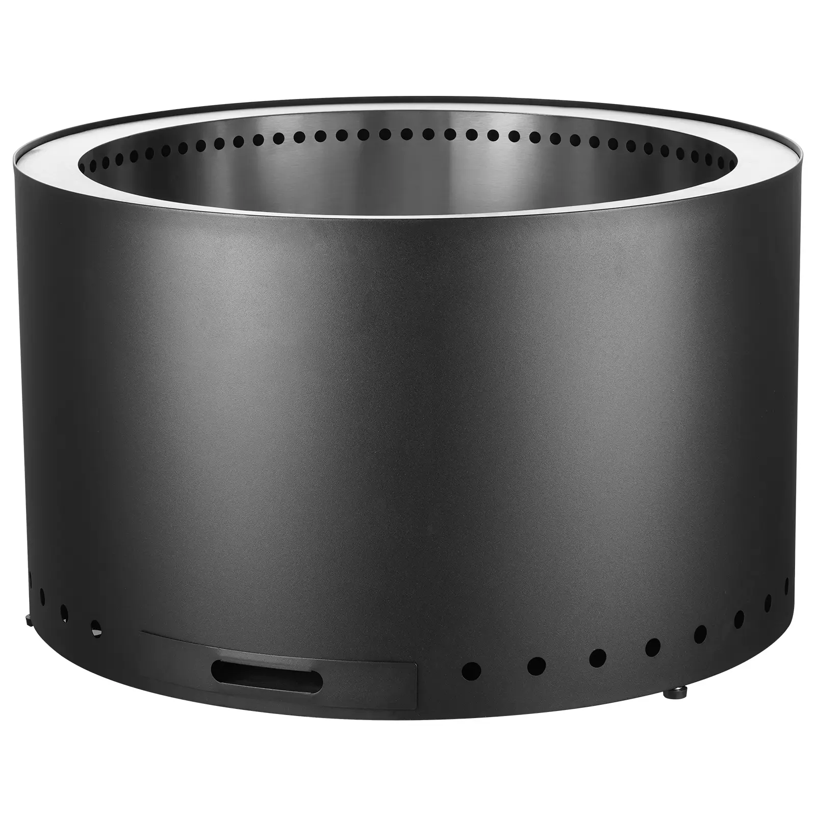 Smokeless Fire Pit Stove Bonfire, H: 18 in x Dia: 28 in, Wood Burning Fireplaces with Removable Ash Pan, SUS430 Stainless Steel inner Portable Outdoor Firepit, for Outdoor Patio Camping, Black
