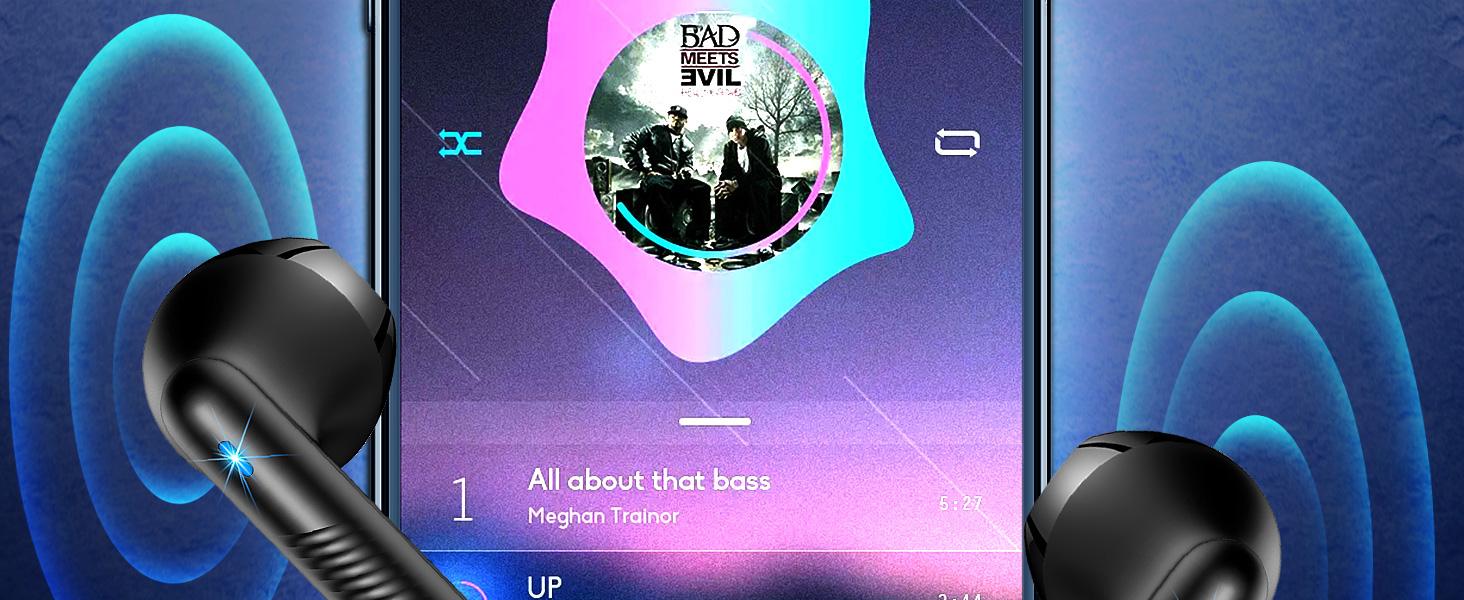 Wireless Earbuds, Bluetooth 5.4 Ear Buds LED Power Display Headphones Bass Stereo, Bluetooth Earbuds in-Ear Noise Cancelling Mic, 40H Playback Mini Case IP7 Waterproof Sports Earphones for Android iOS