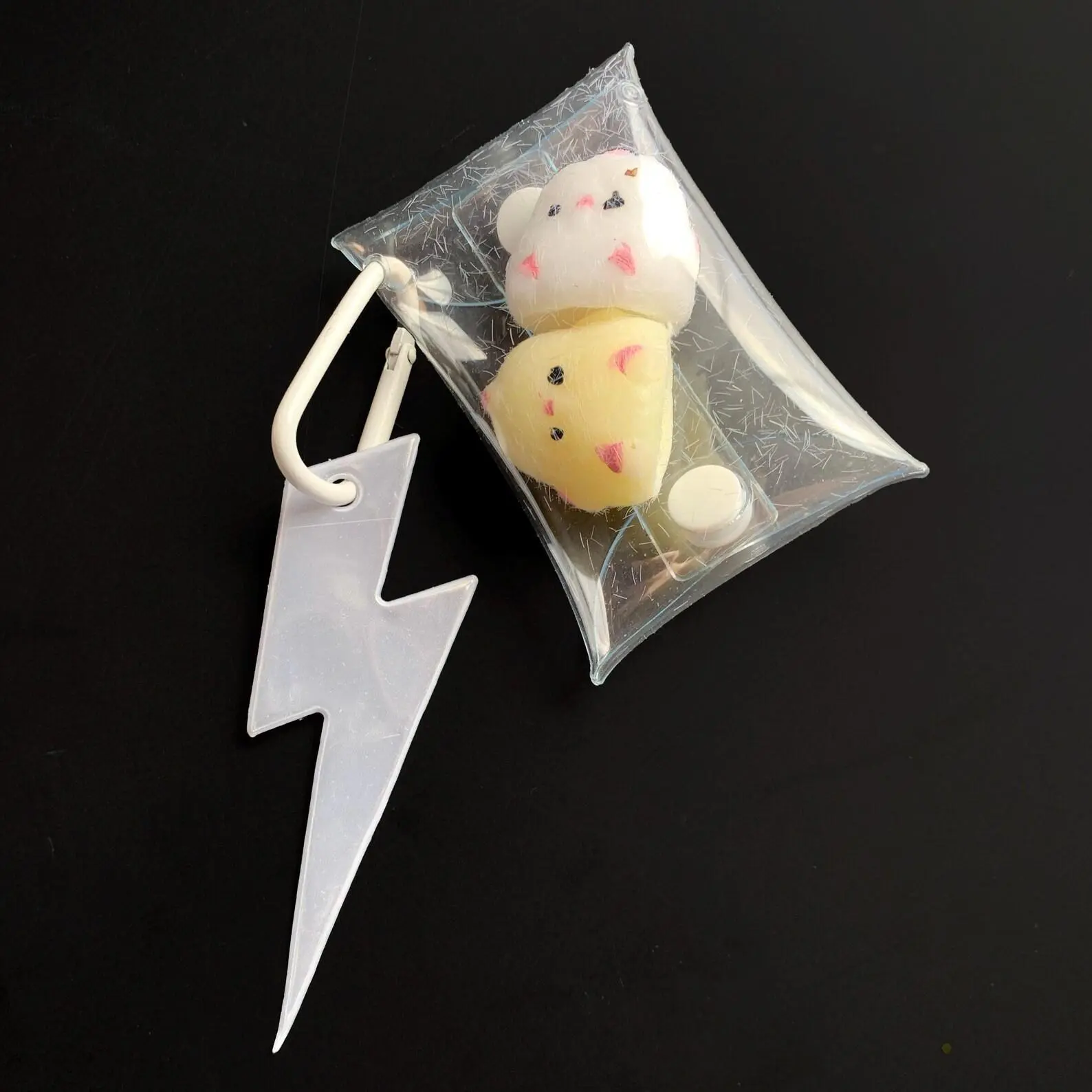 CHICK TABA SQUISHY in keychain pouch | cute kawaii | baby animal | fidget sensory toy | fuzzy | charm | trinkets accessory novelty lighting