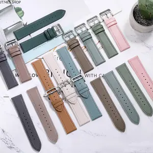 Morandi Color Soft Leather Watch Strap Compatible with Samsung Galaxy Watch 4, Unisex Replacement Wrist Band for Men & Women