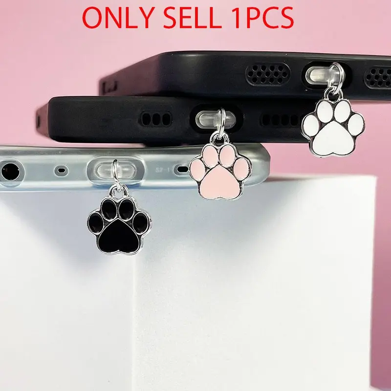 Cute Cat Paw Design Phone Dust Plug, 1 Count Phone Dust Plug Decoration, Animal Phone Ornament, Cell Phone Charm, Phone Accessories for iPhone & Type-C Interface, Cellphone Accessories, Mobile Phone Accessories