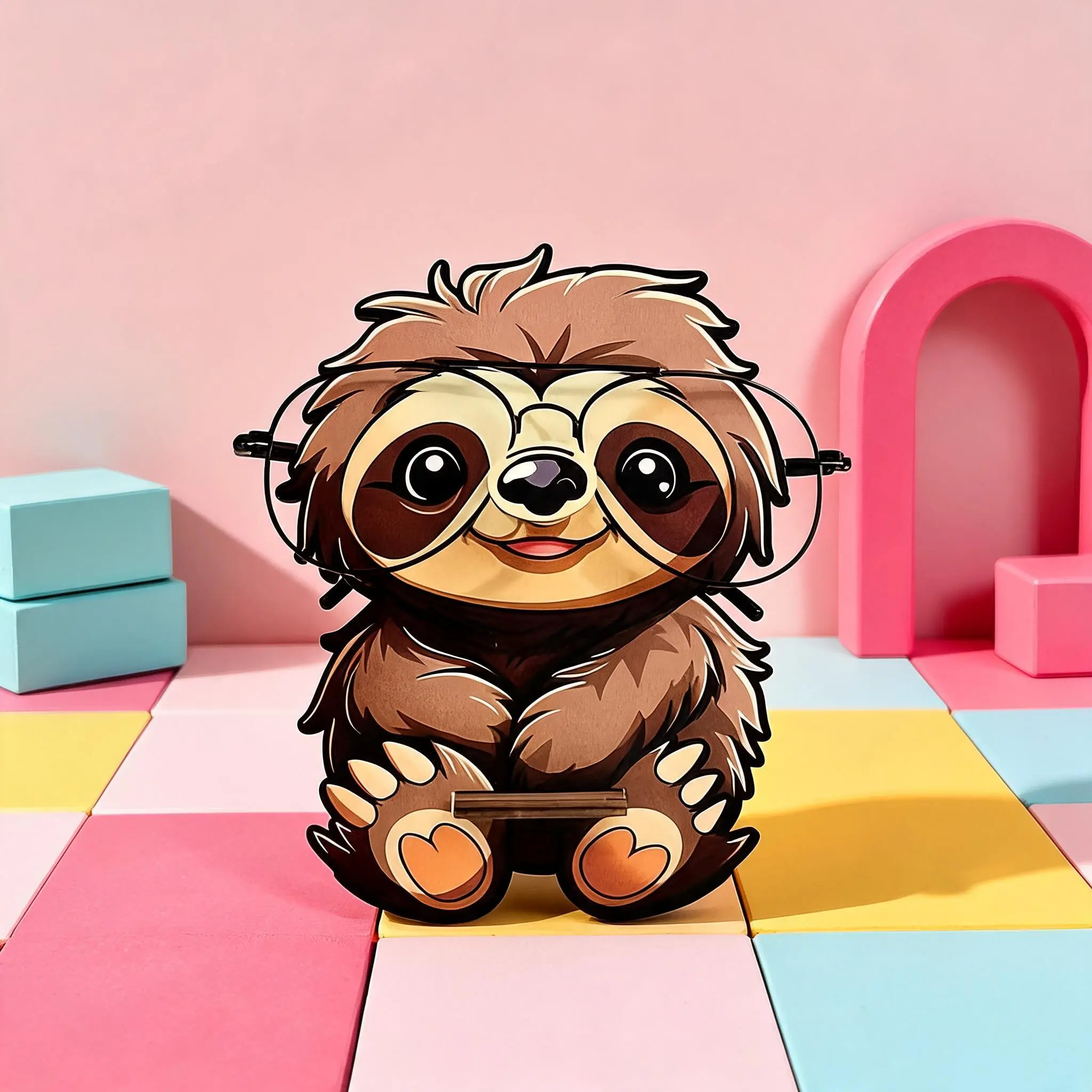 Wooden Sloth Glasses Frame&Fashion Glasses Display Stand, Glasses Holder - Cute Animal Design, Durable Wooden Structure, Home and Office Desk Decoration, Holiday Birthday Gifts for Women, Fun Home Decor, Creative Decoration, Novelty Gifts