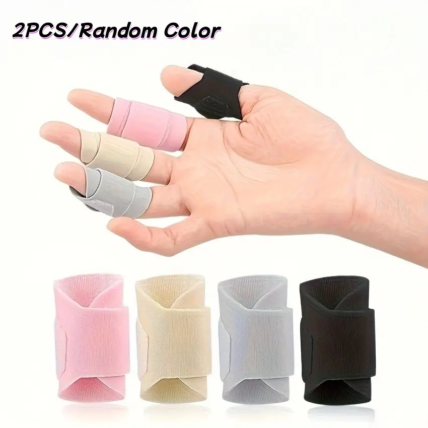 2 Pairs Elastic Flexibility Reusable Finger Support Protector, Adjustable Snug Fit Finger Guard Sleeve for Basketball, Volleyball, Sports Injury Prevention