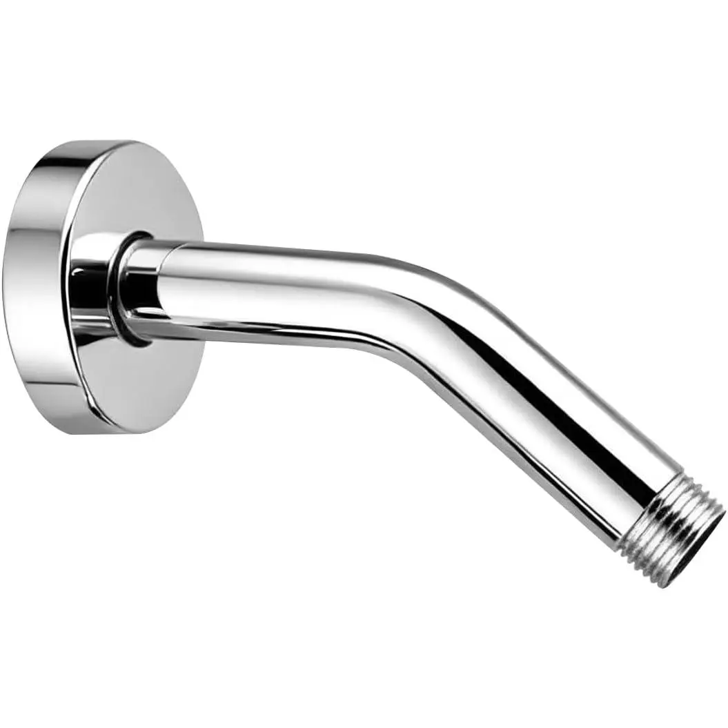 Shower Arm with Flange 6 in Shower Extension Extender Pipe 45  Rain Shower  Extension Arm Wall-Mounted for Fixed Shower ,Chrome