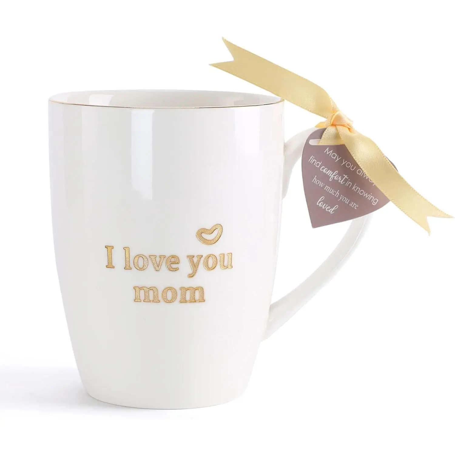 Mom's Day Gifts for Mom Coffee Mug with Handle - I Love You Mom Gifts from Daughter Son Birthday Christmas Valentine's, Engraved  Cup Novelty Coffee Cup for Office Work, 12 oz Ceramic