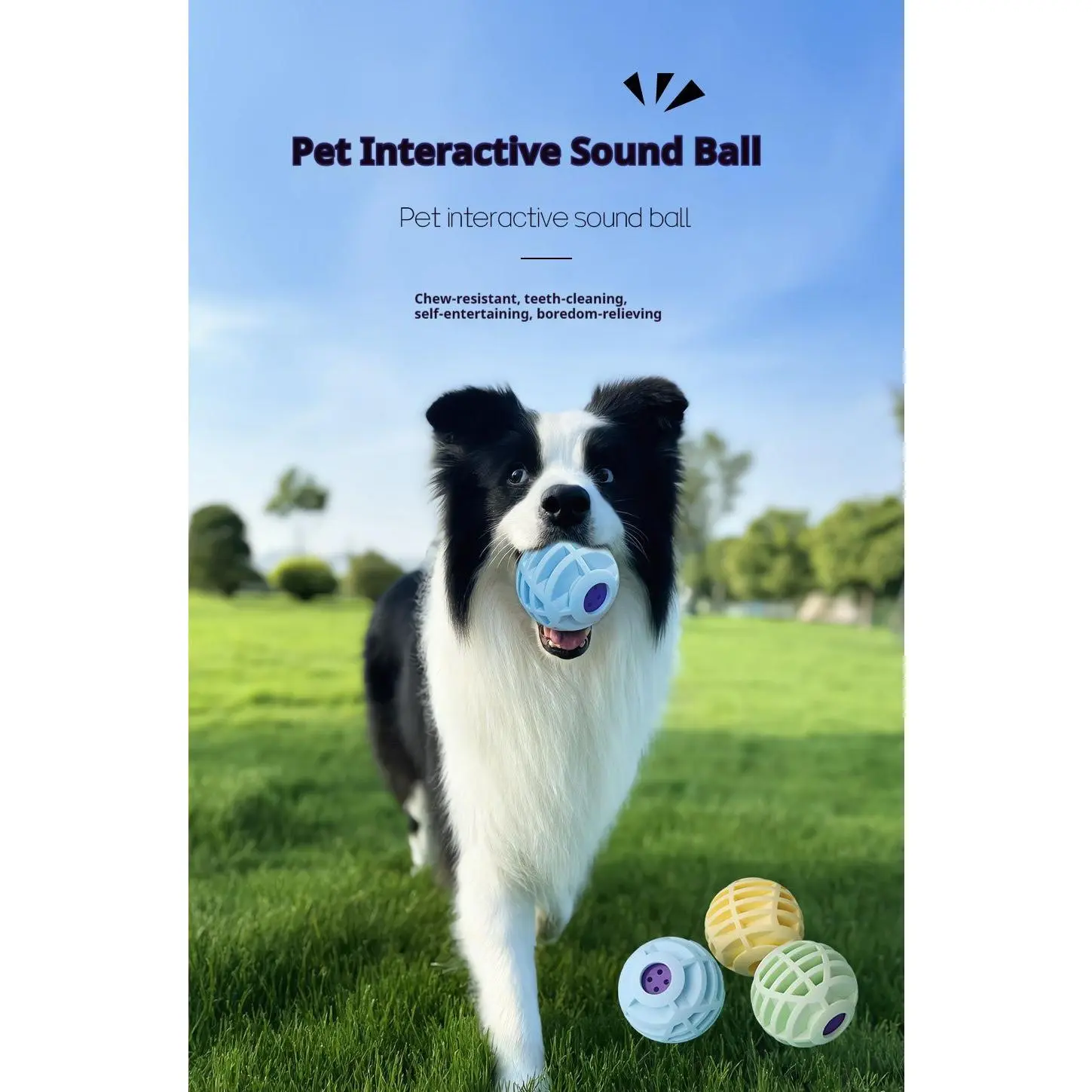 Pet Interactive Sound Ball, Dog Cat Pet Voice Ball,Interactive Pet Squeaky Toys