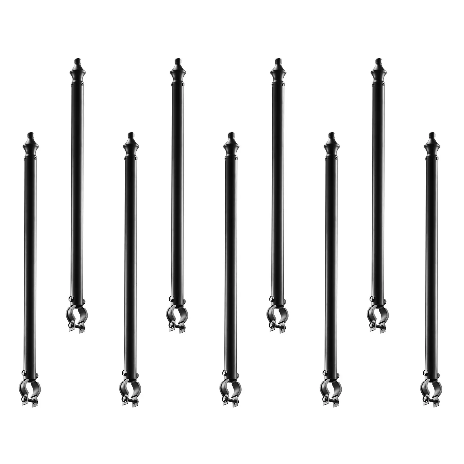 VEVOR Chain Link Fence Extensions, 9 Packs 27.4" Extension Height, Galvanized Post Extender for 1.3" to 1.5" Top of Fence, U Bracket, Barbed Wire Extend Arm for Privacy, Prevent Dogs Jumping Out
