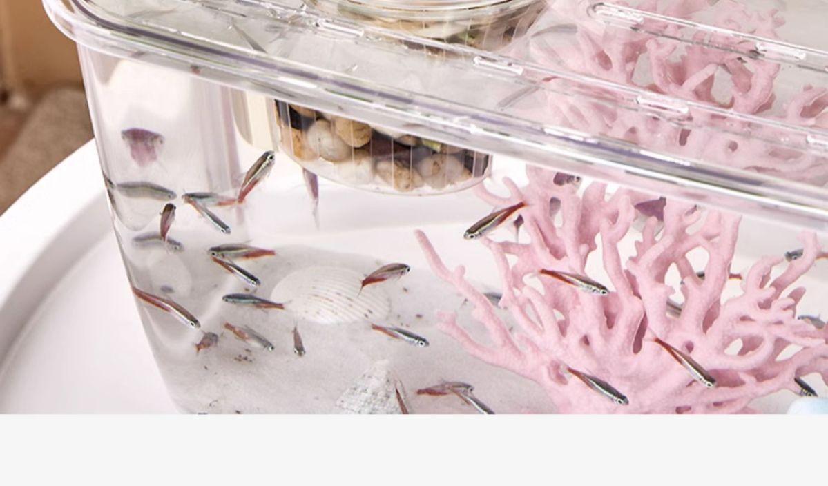 Fish tank for living room 2025 small goldfish tank acrylic ecological home aquarium small household tank