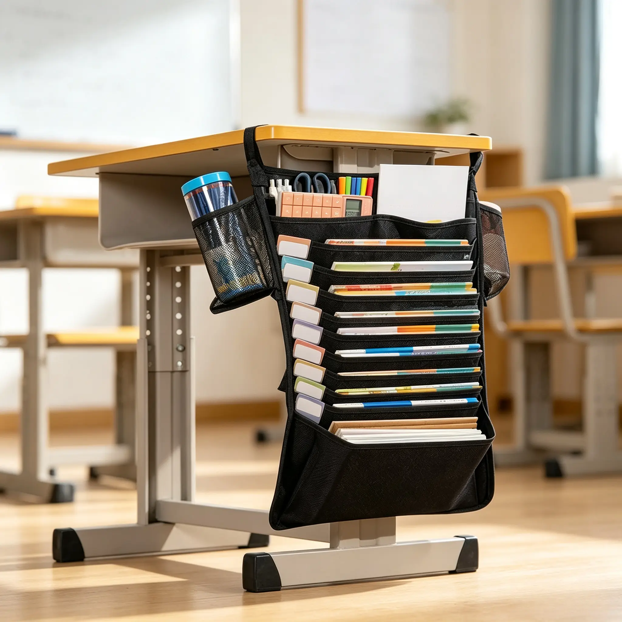 Desk Storage Student Desk Hanging Bag, Multifunctional Desk Bag, Classroom Desk Large Capacity Book Bag