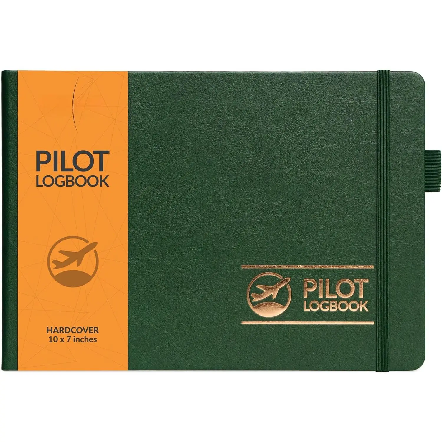 Logbook Aviation – Flight Log Book for Professional & Student Pilots – Airplane Essentials & Aircraft Gifts, 10x7” ( Green)