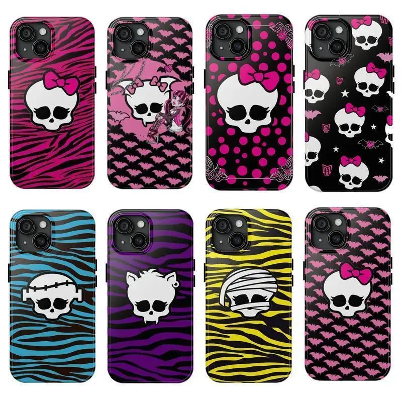 Trendy Y2K Zebra Case | Pink Black Bat Skulls Pattern | Neon Cyber Punk Rock Statement Cover | for iPhone 16/15/14/13/12/11/17 ProMax Plus for Samsung phones, suitable for both men and women,  Perfect Gift for Women Men.A gift for the fans