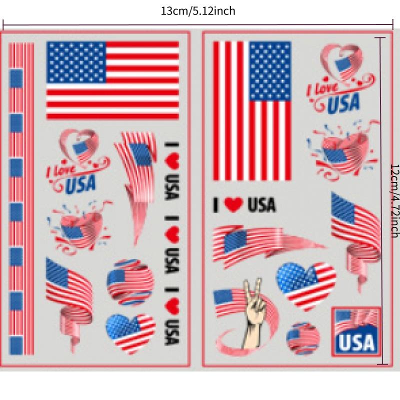 5 sets/10 national flag tattoo stickers, temporary stickers for fans' parties of world football, national flags, marathon events, etc