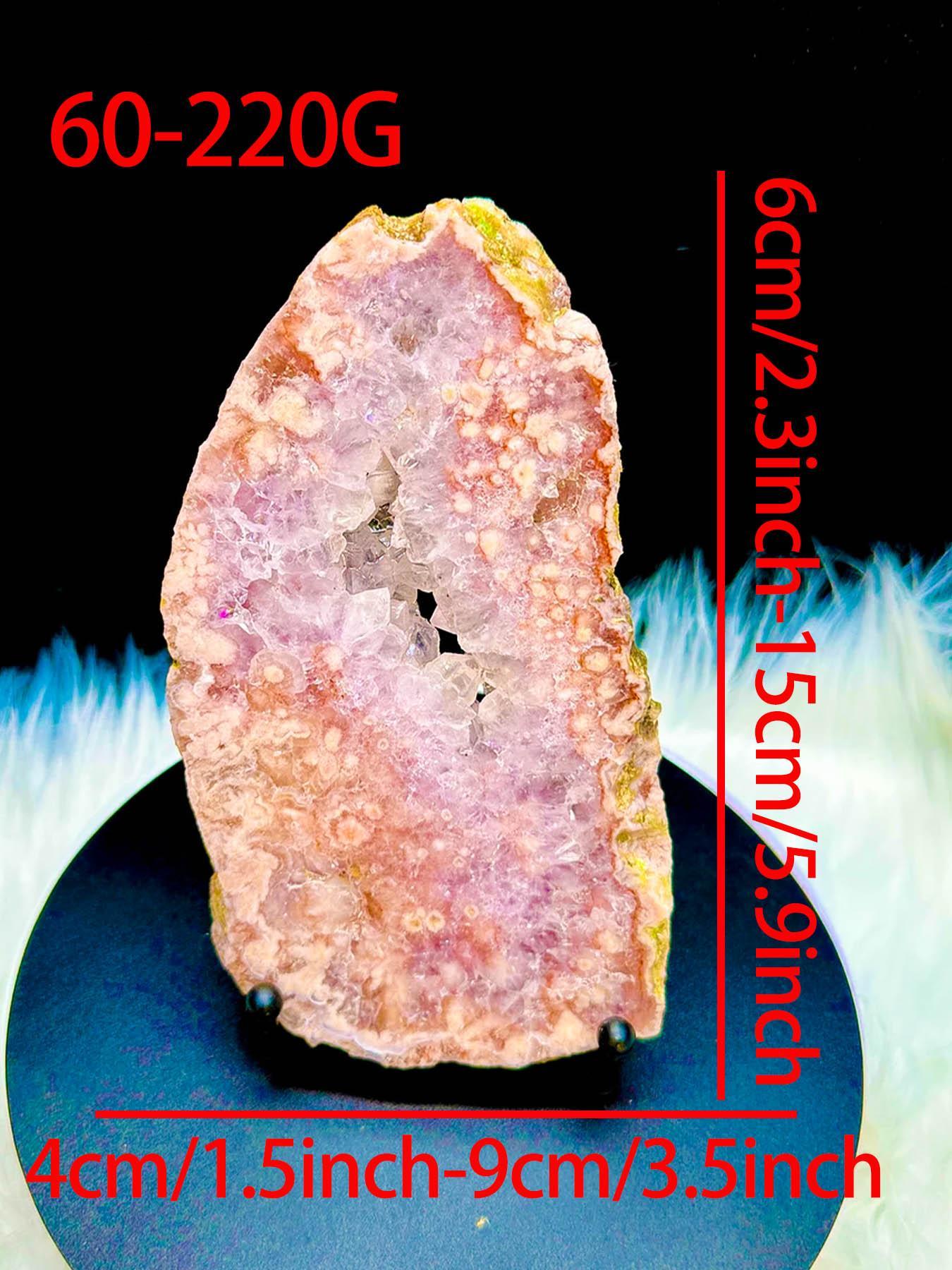 Pink Amethyst Quartz Agate Crystal Sliced Rough Specimen, Creative Gift & Diy Jewelry Accessories, Home Art Decoration, Natural Crystals