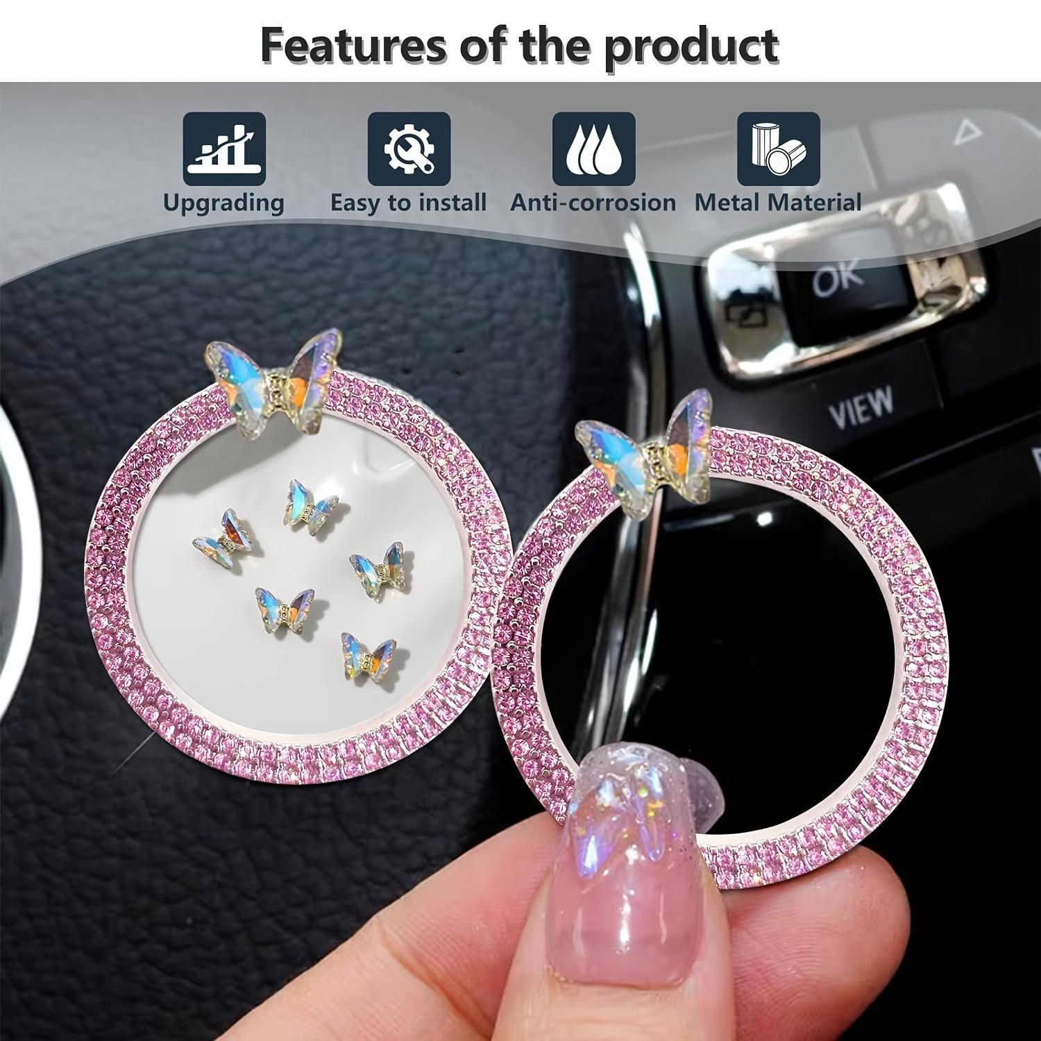 Car Engine Start Stop Button Decoration, Car Accessories for Girls, Car Stuff, Creative Rhinestone Decor Car Engine Start Stop Button Decorative Accessories, Car Decor for Girls, Car Gadgets, Car Interior Decor for Women