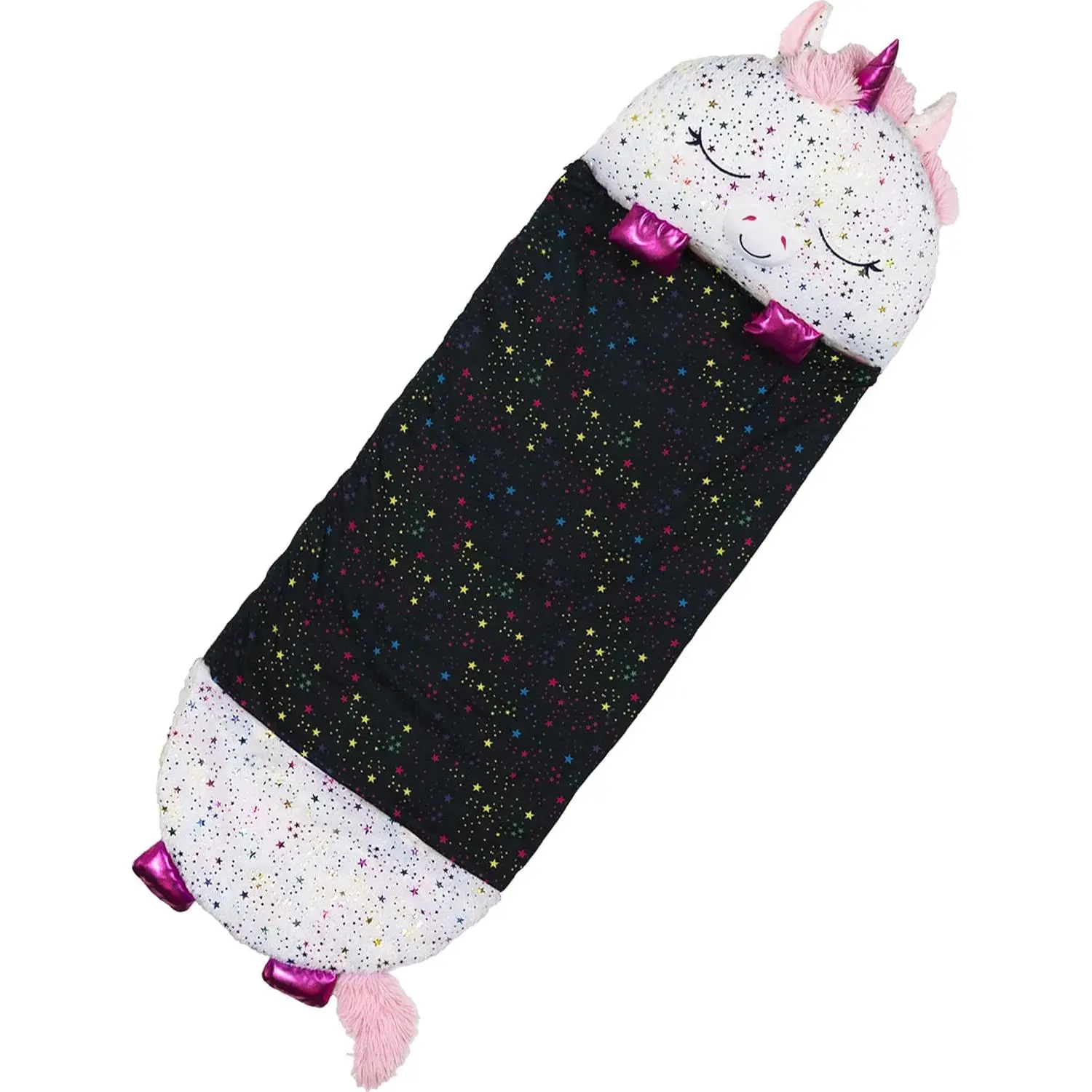 Pillow & Sleepy Sack- Comfy, Cozy, Compact, Super Soft, Warm, All Season, Sleeping Bag with Pillow- Large 66” x 30”, Shimmer Unicorn | Ultra Soft Plush Sleepy Sack for Kids; Machine Washable All Season Play Pillow with Easy Pull and Zip for Trave