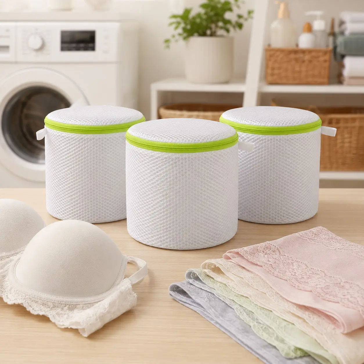 3pcs Laundry Bags for Delicates, Mesh Bra Washing Bag for Lingerie, Intimates, Bras and Panties, Gentle Care for Sensitive Fabrics, Laundry Accessory