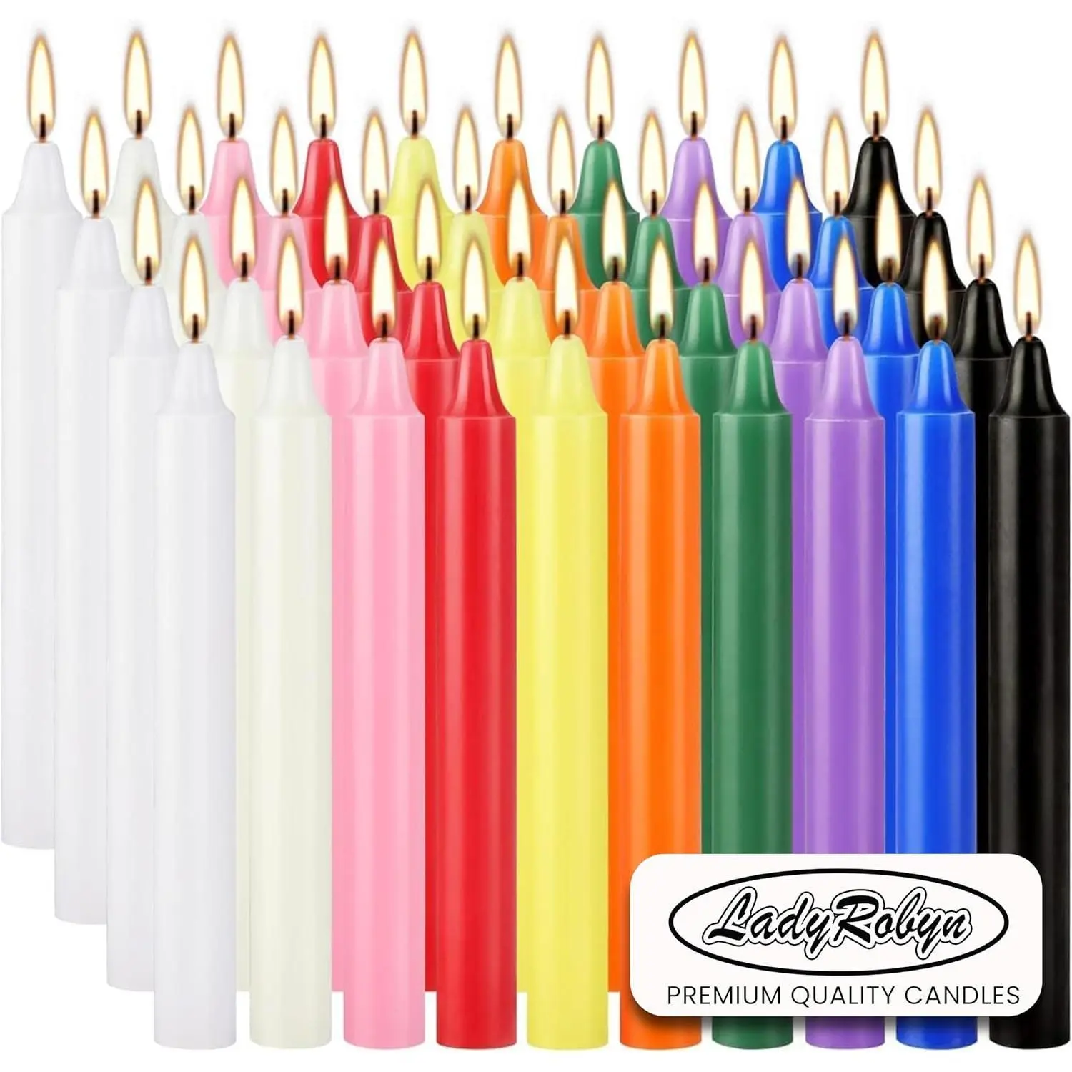 40-Pack 4-Inch Multi-Colored Spell Chime Candles - 10 Spell Colors, Home Supplies for Kitchen Decoration, Party Events, Cake Decor, Candle