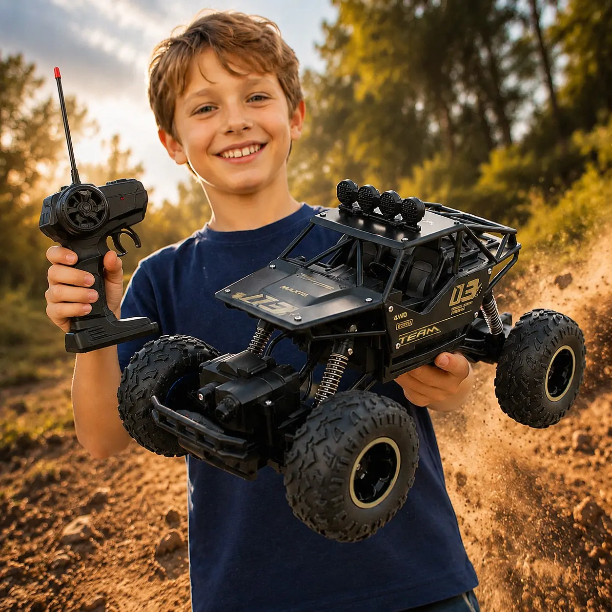 1:16 4WD RC Car, Brushless RC Cars 2.4G Buggy Off-Road RC Crawler Remote Control Car, Brushless RC Trucks Toys with 1 Batteries Black, Remote Controlled Vehicle, Perfect Birthday Gift for Kids Adults