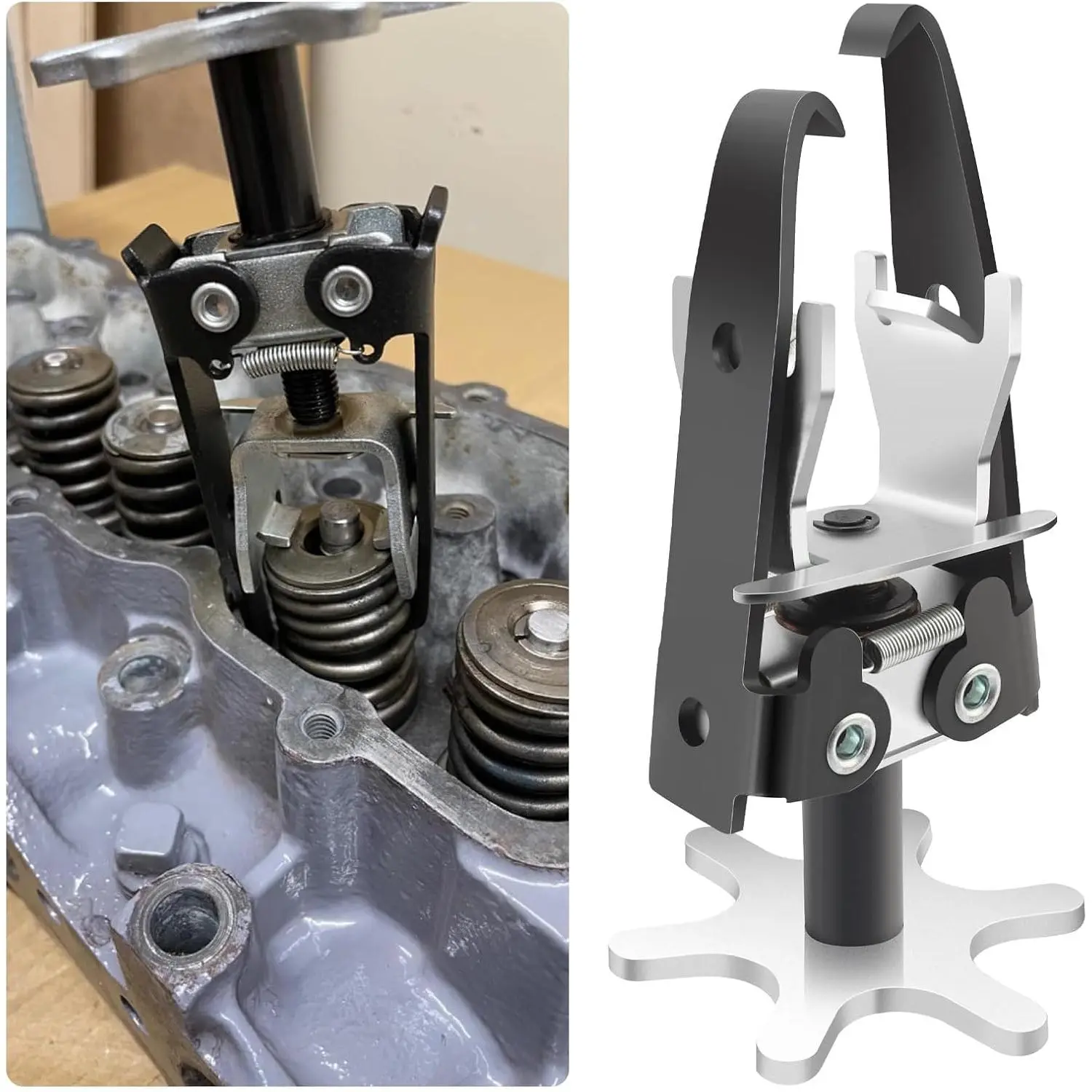 Overhead Valve Spring Compressor Tools Adjustable,Valve Spring Tool Removes Value Springs Without Remove Cylinder , Carbon Steel Valve Spring   Accessories