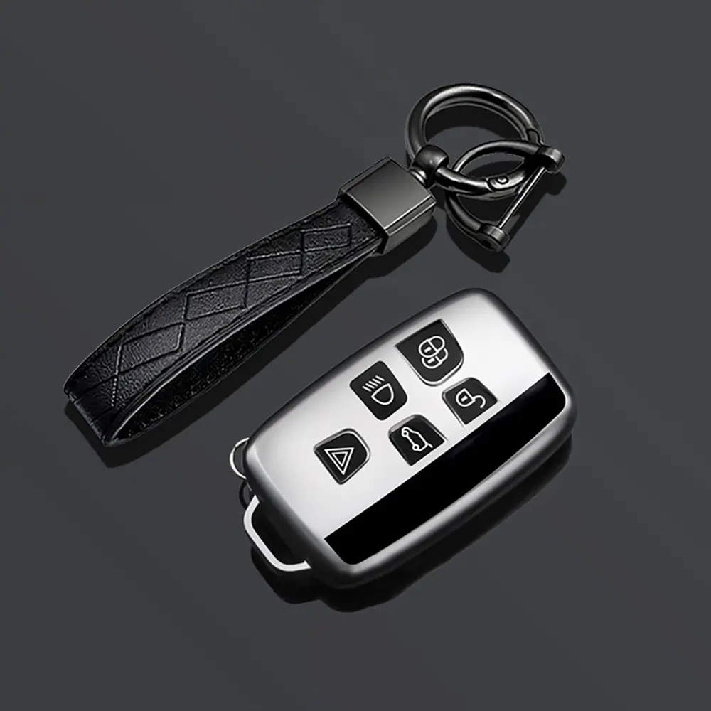 Tpu Car Key Cover, Key Fob Cover, Key Fob Protector and Keychain, Key Covers for Car Keys, Compatible with Range Rover Sport, Evoque, Freelander 2, Jaguar Xe, Xj, Xjl, Xf, C-X16 V12 Series Accessories