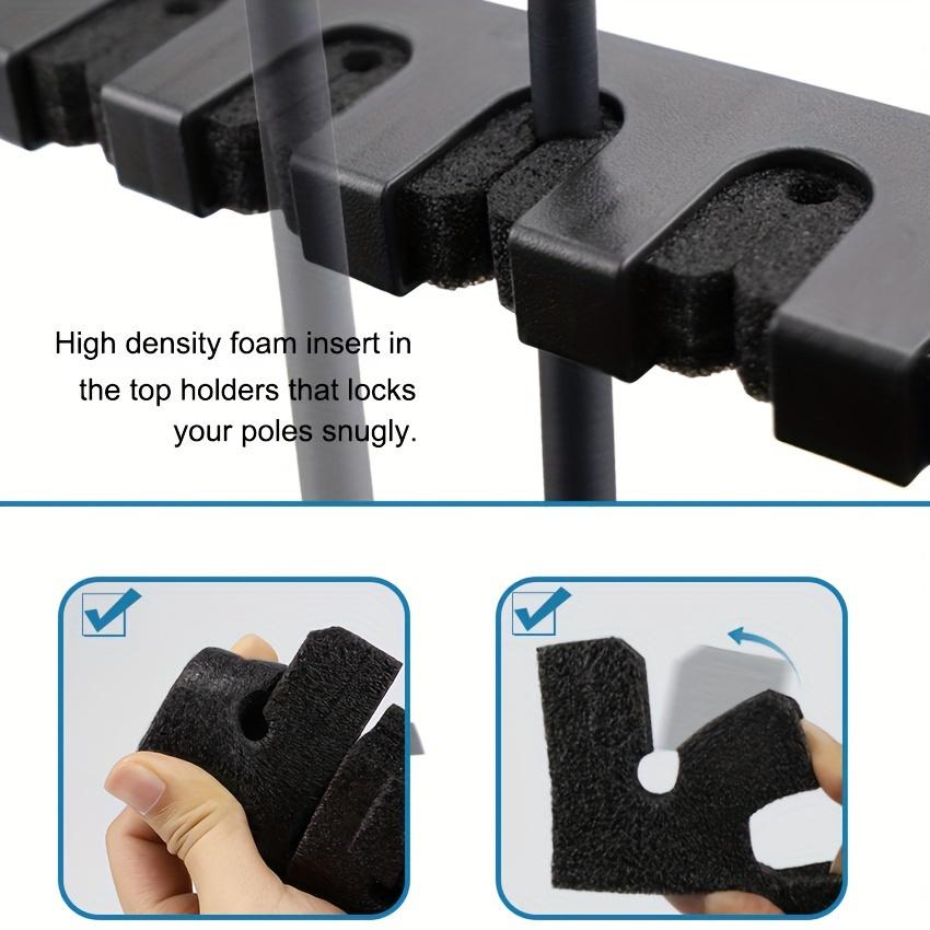 Wall Mounted Fishing Rod Holder, 1/6 Sets Easy To Install Fishing Rod Rack, Fishing Accessories for Garage & Sports Equipment Storage, Organiser