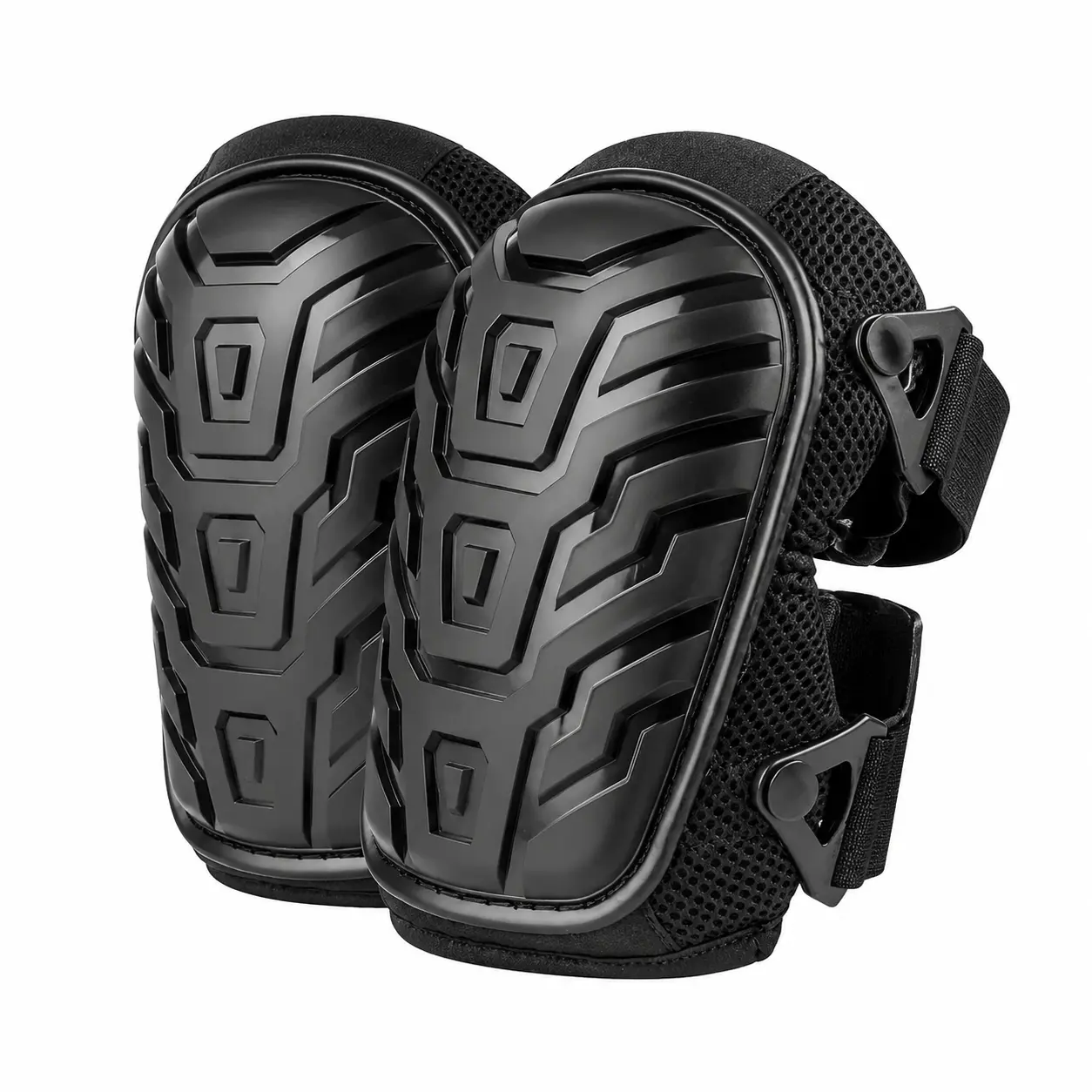 Durable Hard-Shell Knee Pads with Dual Adjustable Hook-and-Loop Straps for Secure Fit — Industrial-Grade Protection for Construction Workers, Tile Installers, Landscapers, and DIY Home Renovators Working on Concrete, Gravel, or Uneven Surfaces