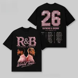 Raymond and Brown Concert Merch, Two Sided R&B Tour 2026 Shirt, Team Breezy Apparel, Oversized Heavyweight T-Shirt, Vintage 90s Rap Tee, Diamond Bling Graphic Tee, Hip Hop Music Shirt, Trendy Y2K Graphic Tee, Aesthetic Streetwear, Merch Gift for Men Women