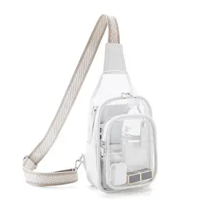 Fashion Transparent Chest Bag, PVC Visible Crossbody Shoulder Bag, Perfect for Theme Park Outing, Stylish and Practical Accessory